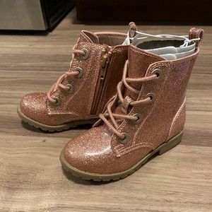Toddler girl rose gold/pink sparkly boots